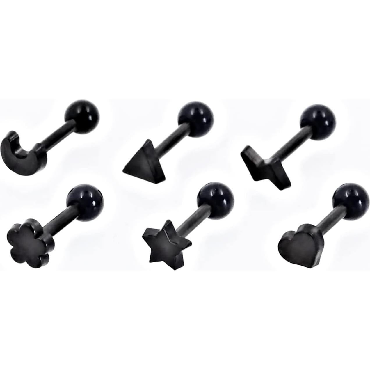 24 Pendientes de Plástico Hipoalergénicos 16G para Oídos Sensibles