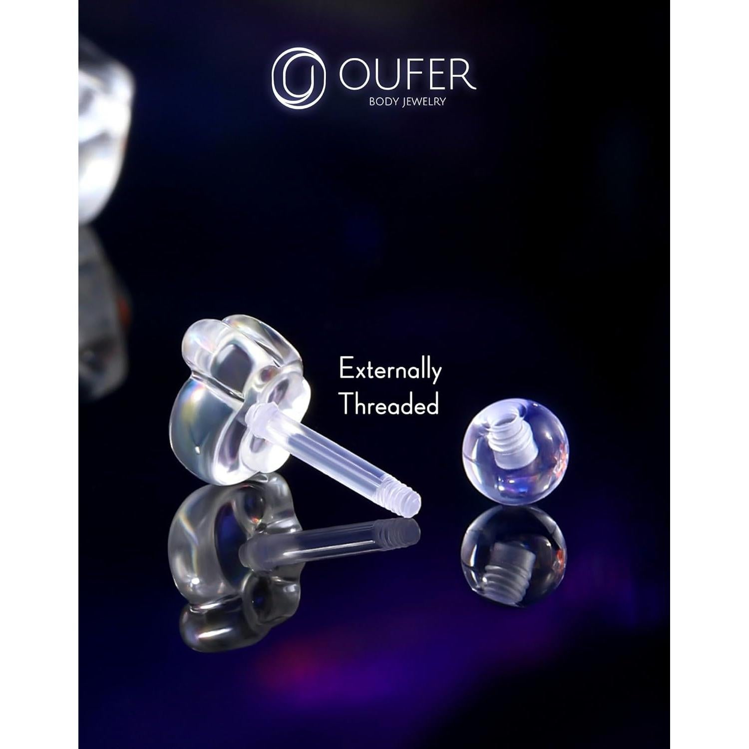 OUFER 3PCS Retenedores Transparentes para Piercing Helix 16G