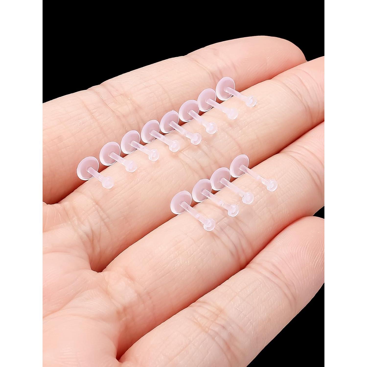 Pendientes de piercing Eakxnig 18G claros 6mm 7mm 8mm