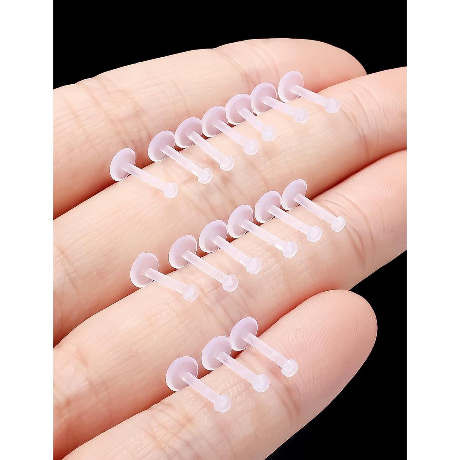 Pendientes Transparentes 16G Eakxnig para Trabajo y Deportes 6-12mm