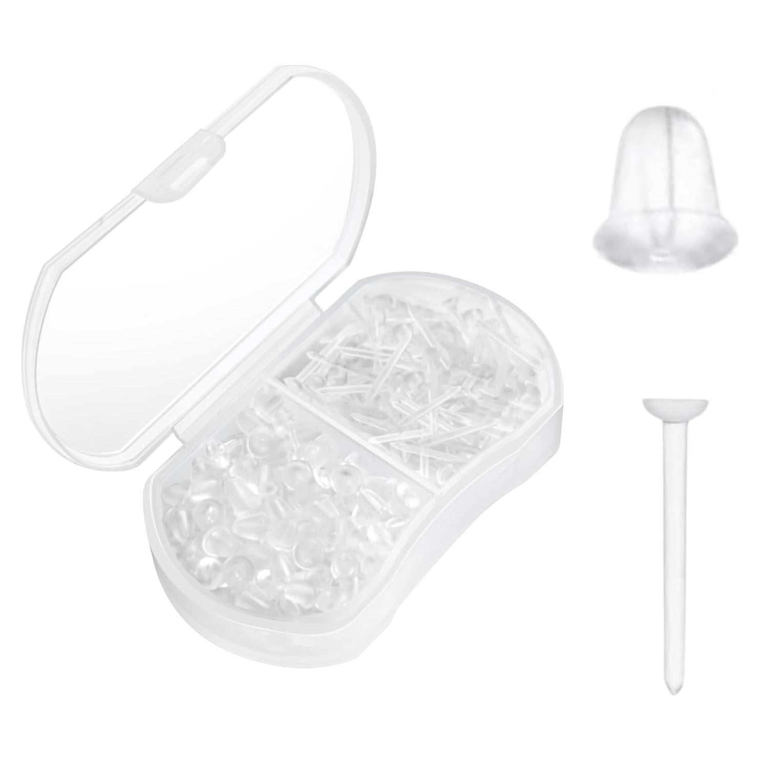 Pines y Respaldos de Aretes KASBEE 100 Pares Hipoalergénicos