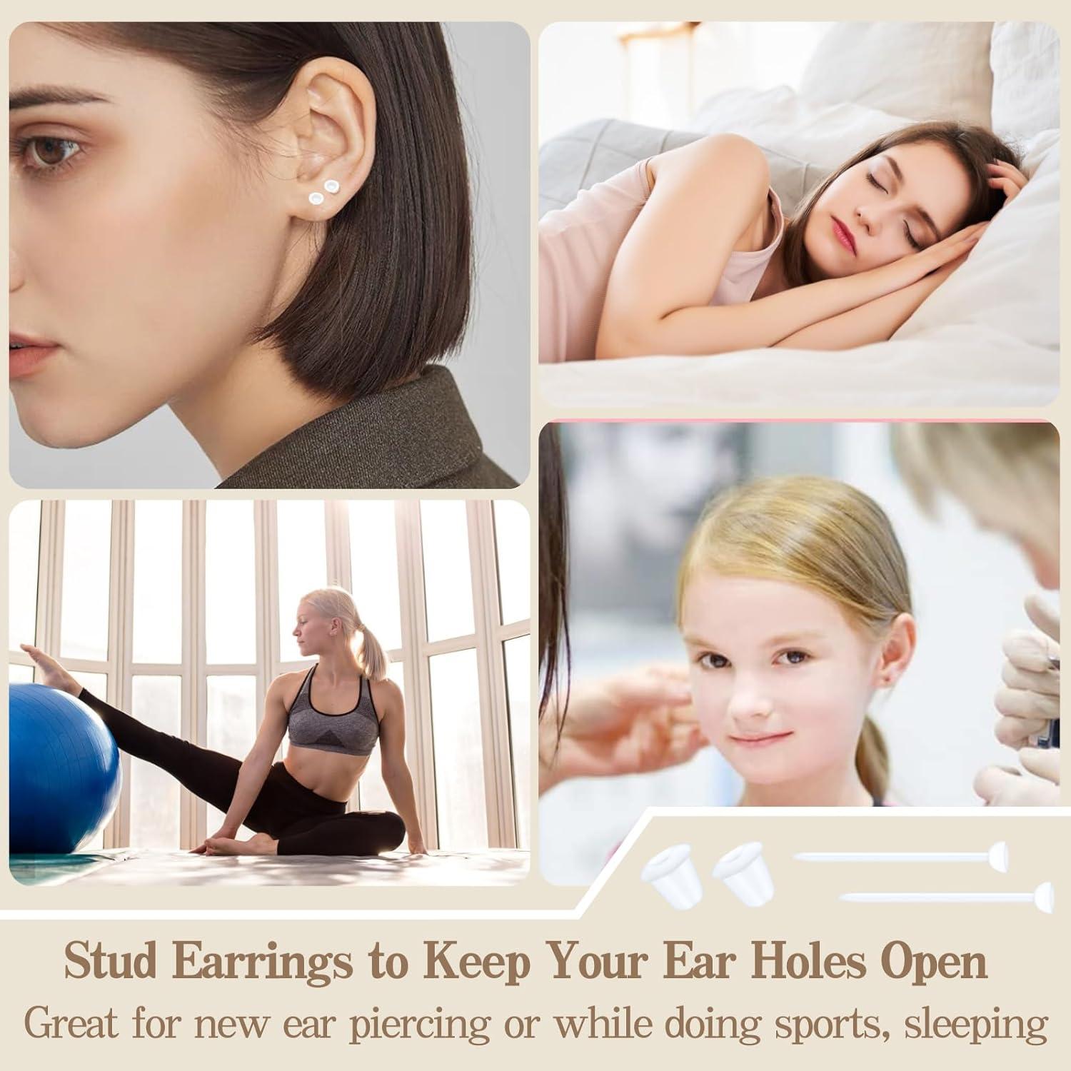 Pines y Respaldos de Aretes KASBEE 100 Pares Hipoalergénicos