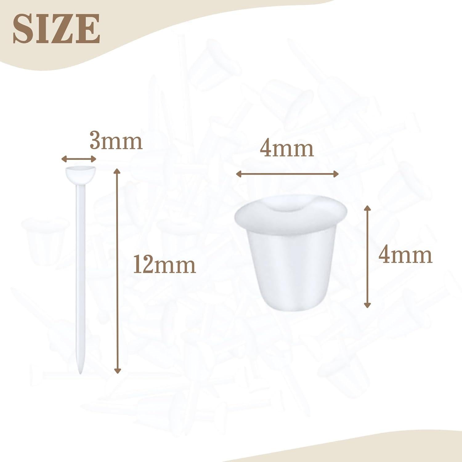 Pines y Respaldos de Aretes KASBEE 100 Pares Hipoalergénicos