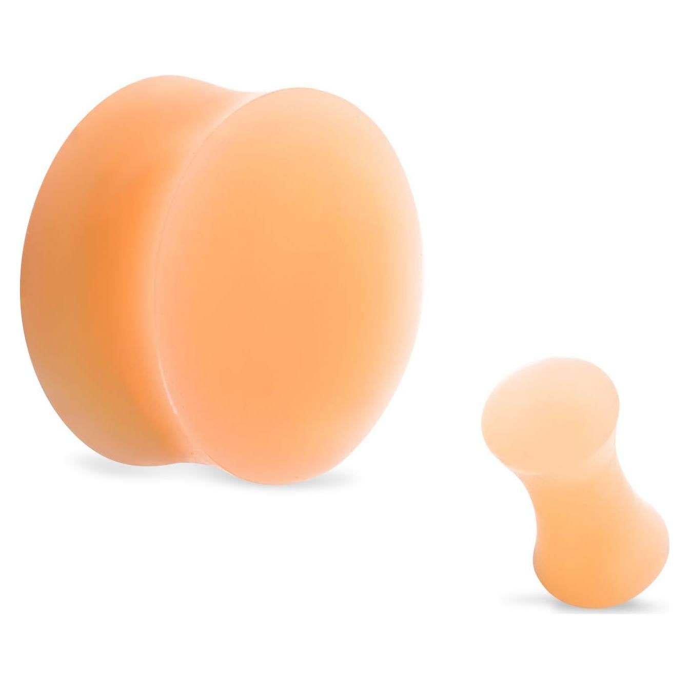 Par de Tapones de Silicona Color Piel 4g 6g 8g 12mm 16mm 19mm