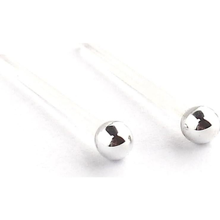 Pendientes de Bola 2mm Ruifan Bioflex Claro 20G - 10 Piezas
