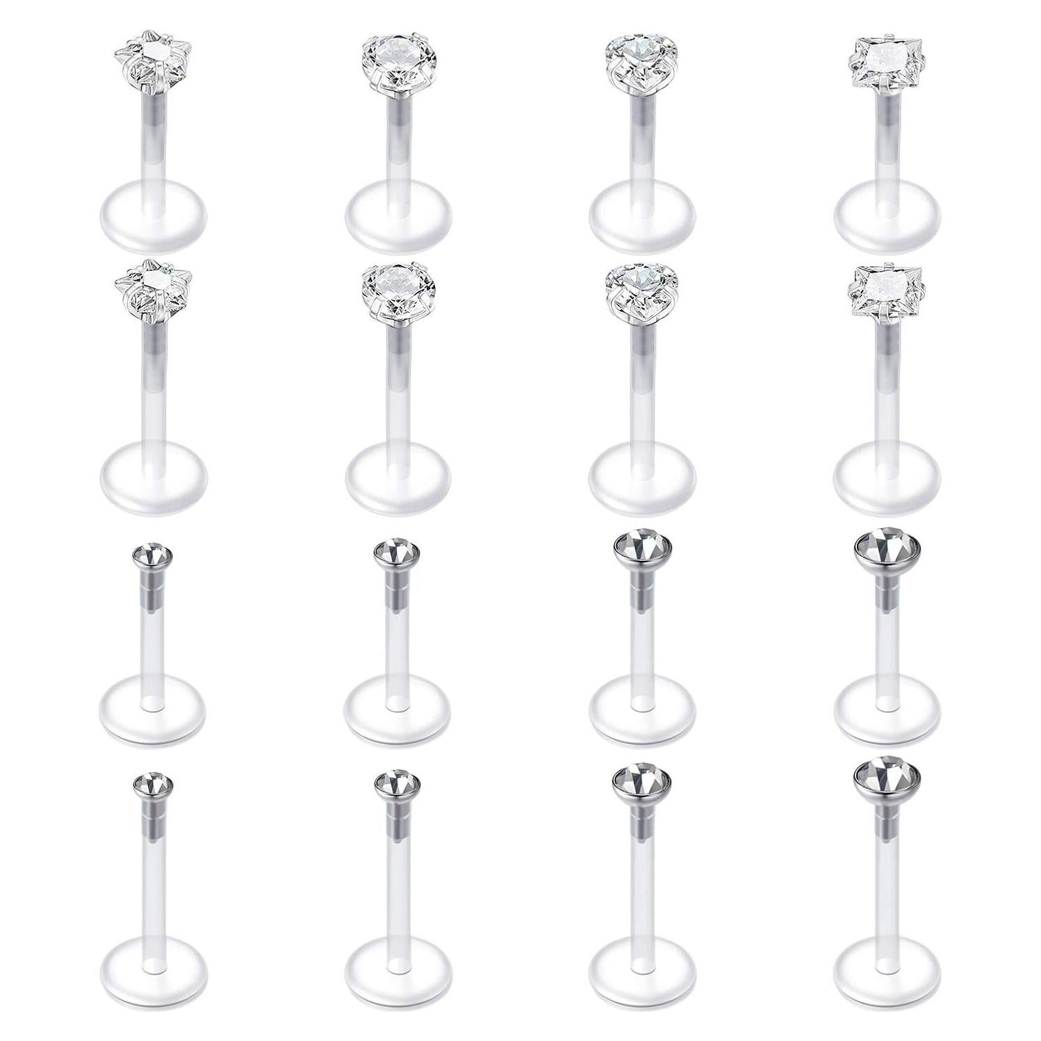 Pendientes Tragus Mayhoop 16G 16Pcs Hipoalergénicos 6mm 8mm