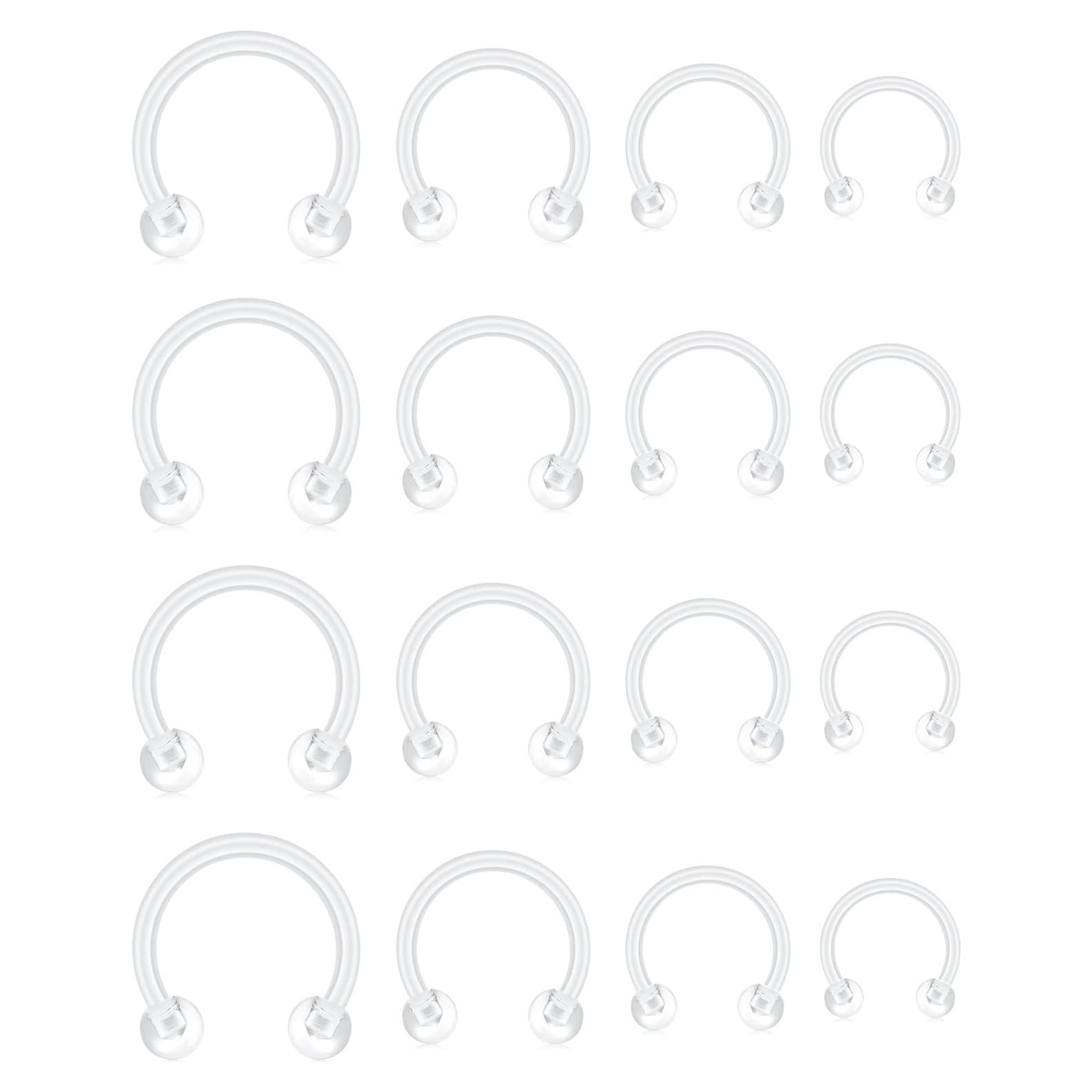 Anillos Septum Transparentes D.Bella 16G Bioflex Hipoalergénicos