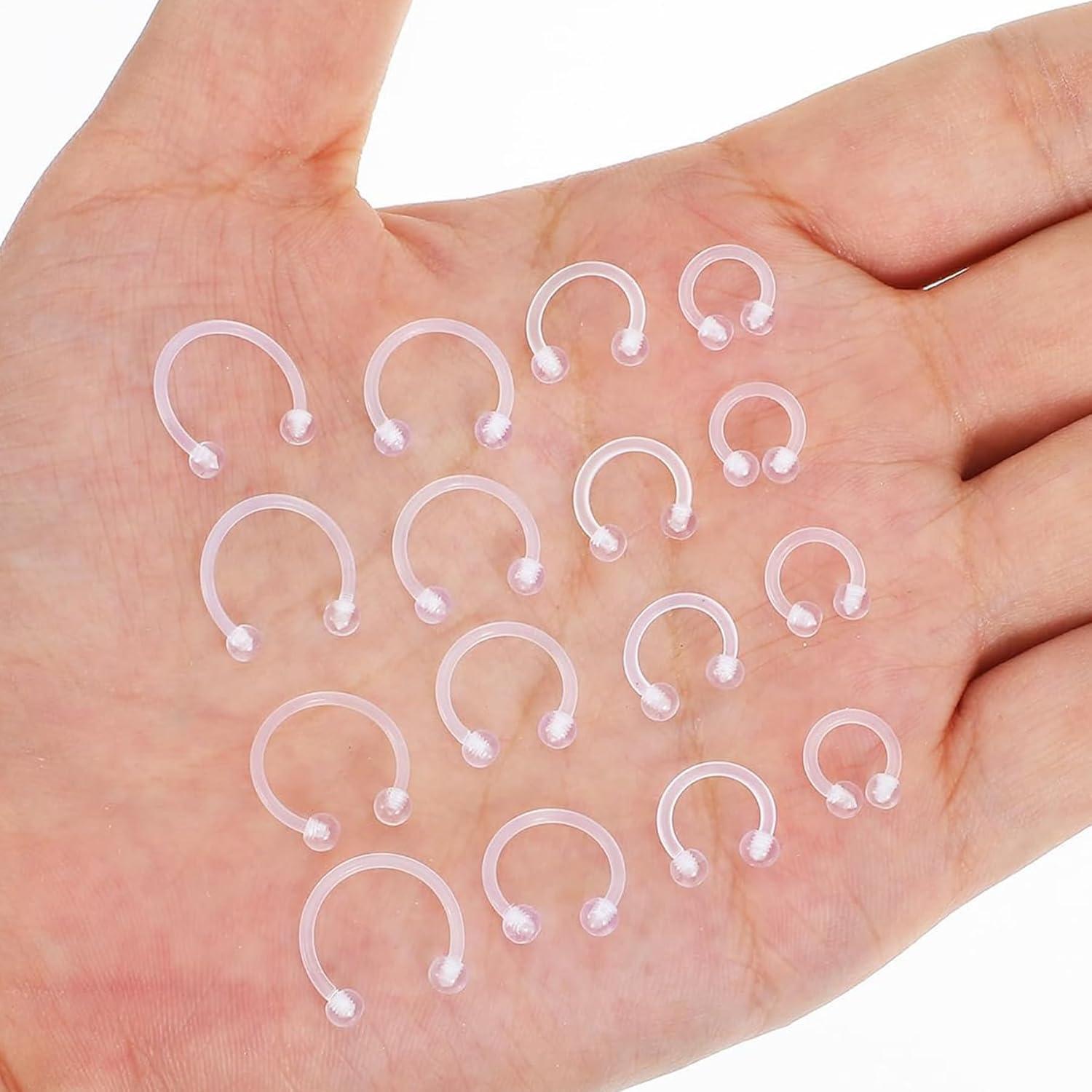 Anillos Septum Transparentes D.Bella 16G Bioflex Hipoalergénicos