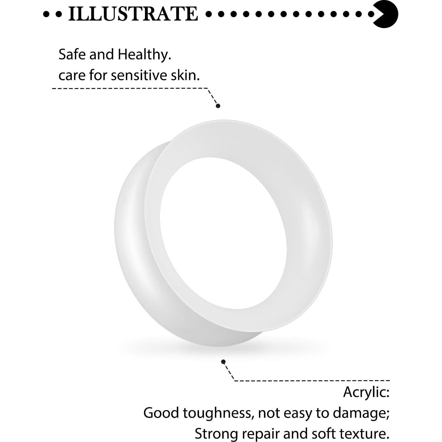 Tapones de Silicona Transparente Pexveiuu 22mm para Orejas