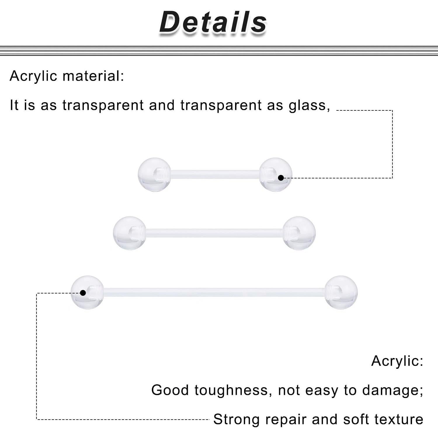 Anillo de Pezón Ocptiy 14G 14mm-38mm Acrílico Transparente