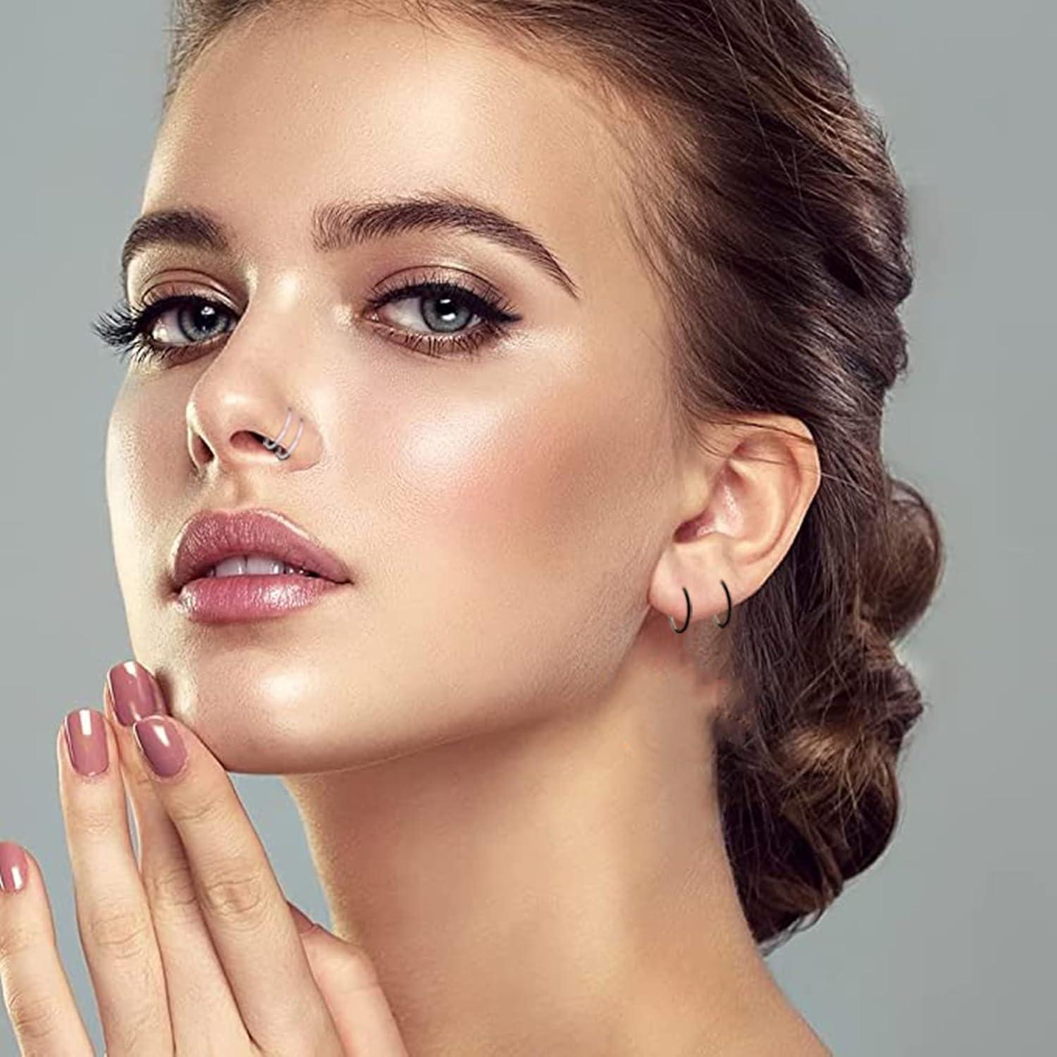 60 Aros de Plástico Antialérgicos 20G Qualima para Oídos