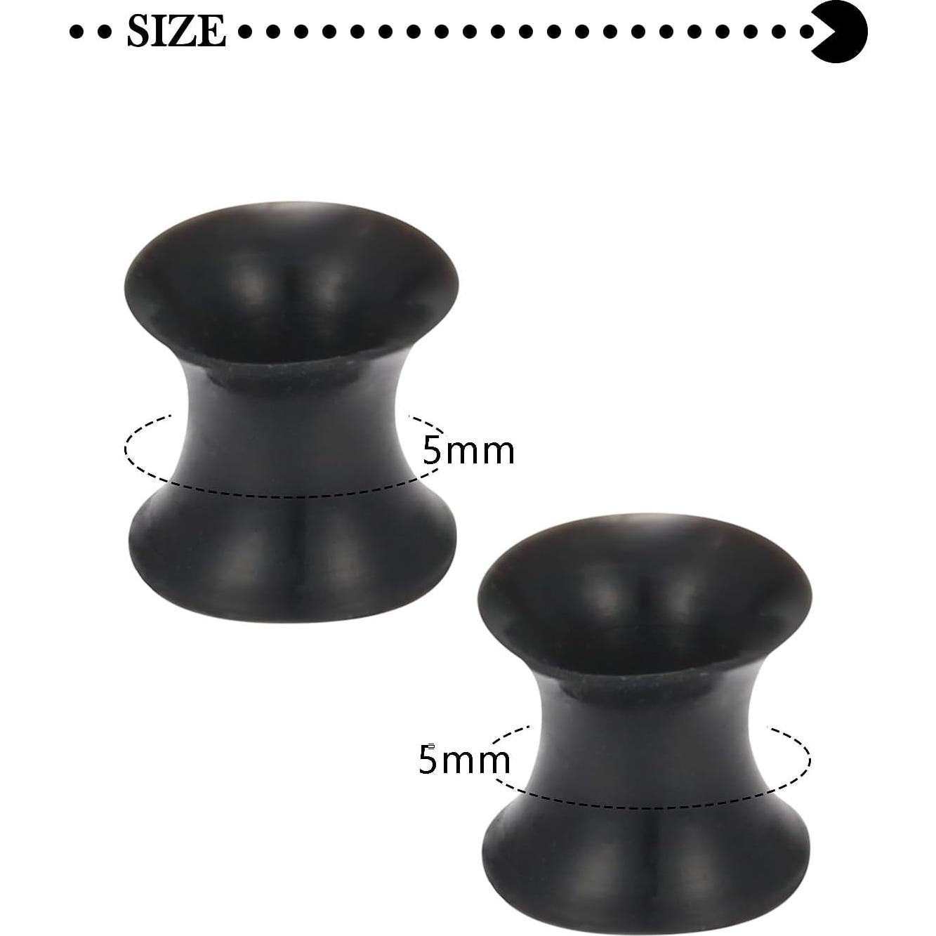 Tapones de Silicona Negra Pexveiuu 4G 5mm Doble Expansión