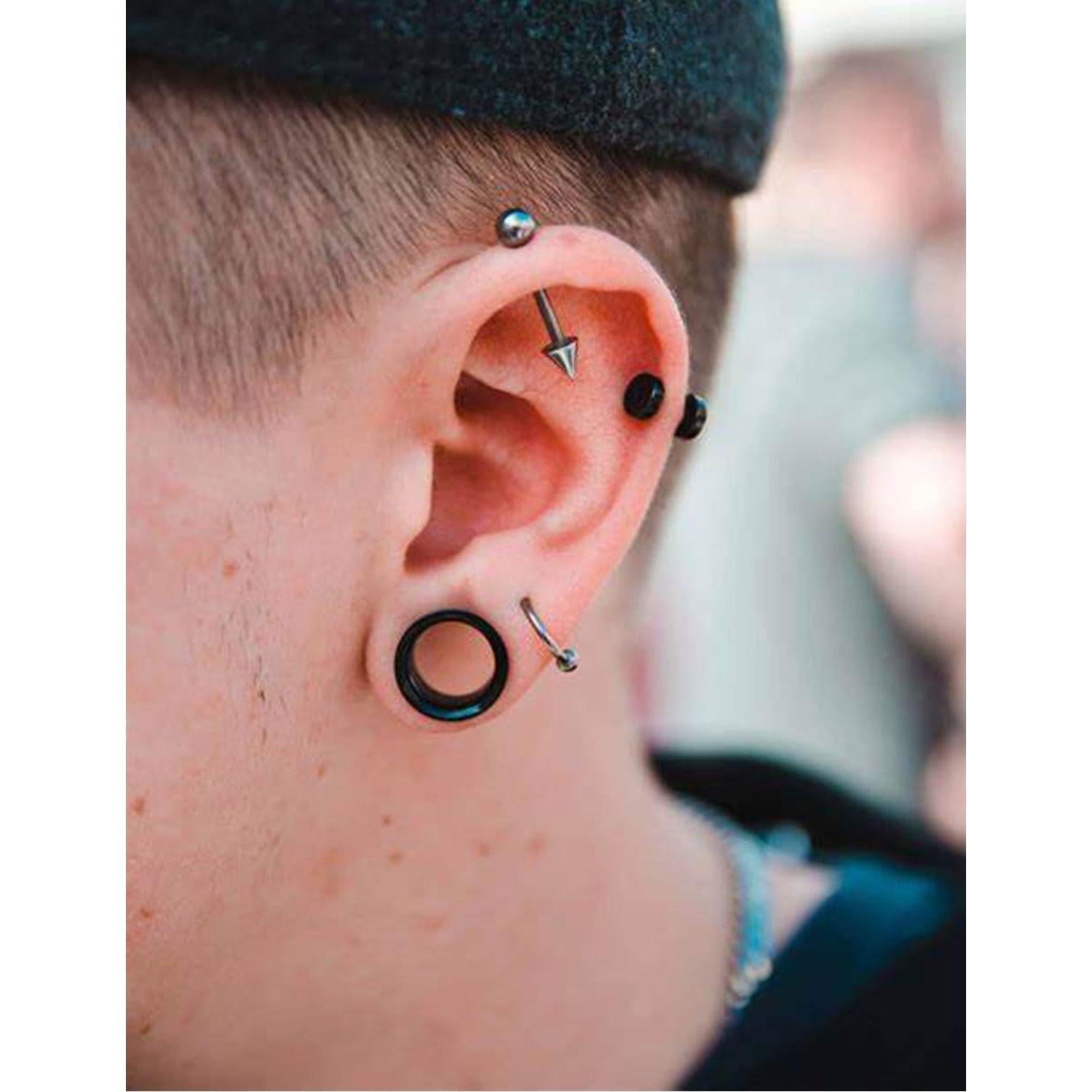 Tapones de Silicona Negra Pexveiuu 4G 5mm Doble Expansión