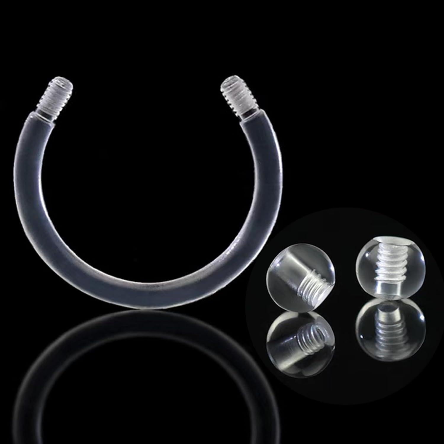 Retenedores de oreja hipoalergénicos Melimarry 3mm claros