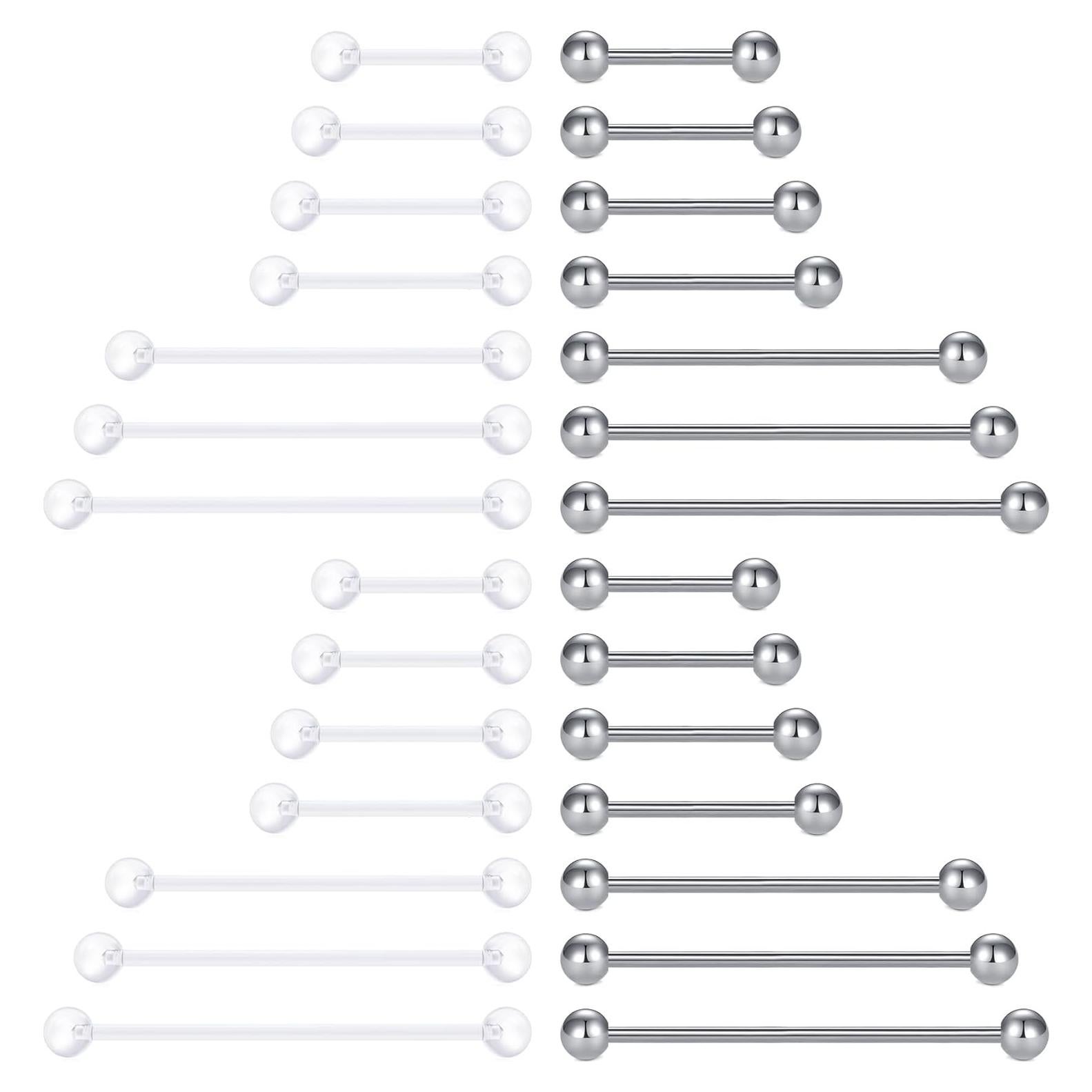 Joyería de Piercing Fectas 28PCS Acero Inoxidable y Plástico