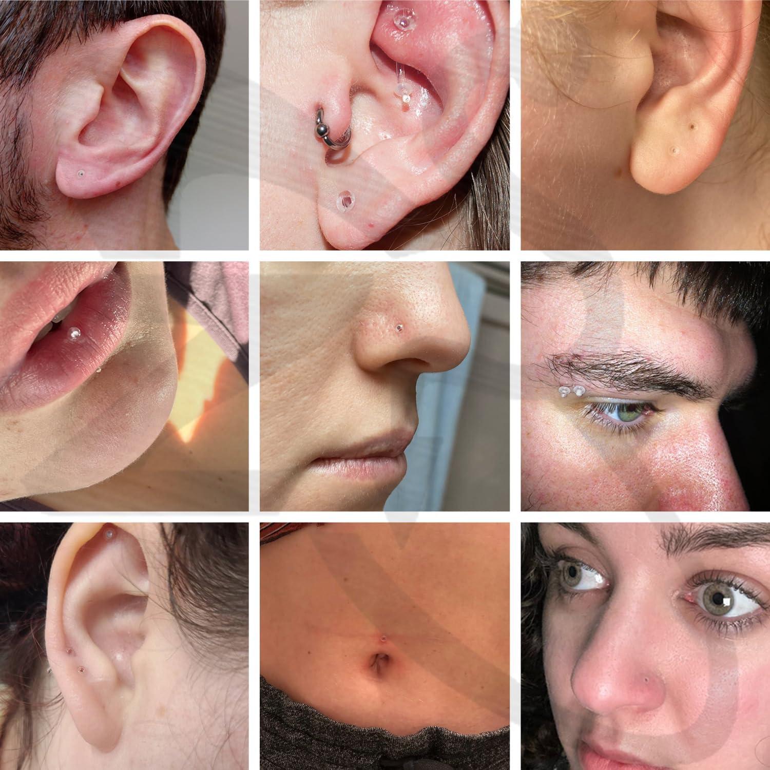 Retenedor de Perforación de Nariz ZS 3 Piezas Vidrio 14G 16G 18G