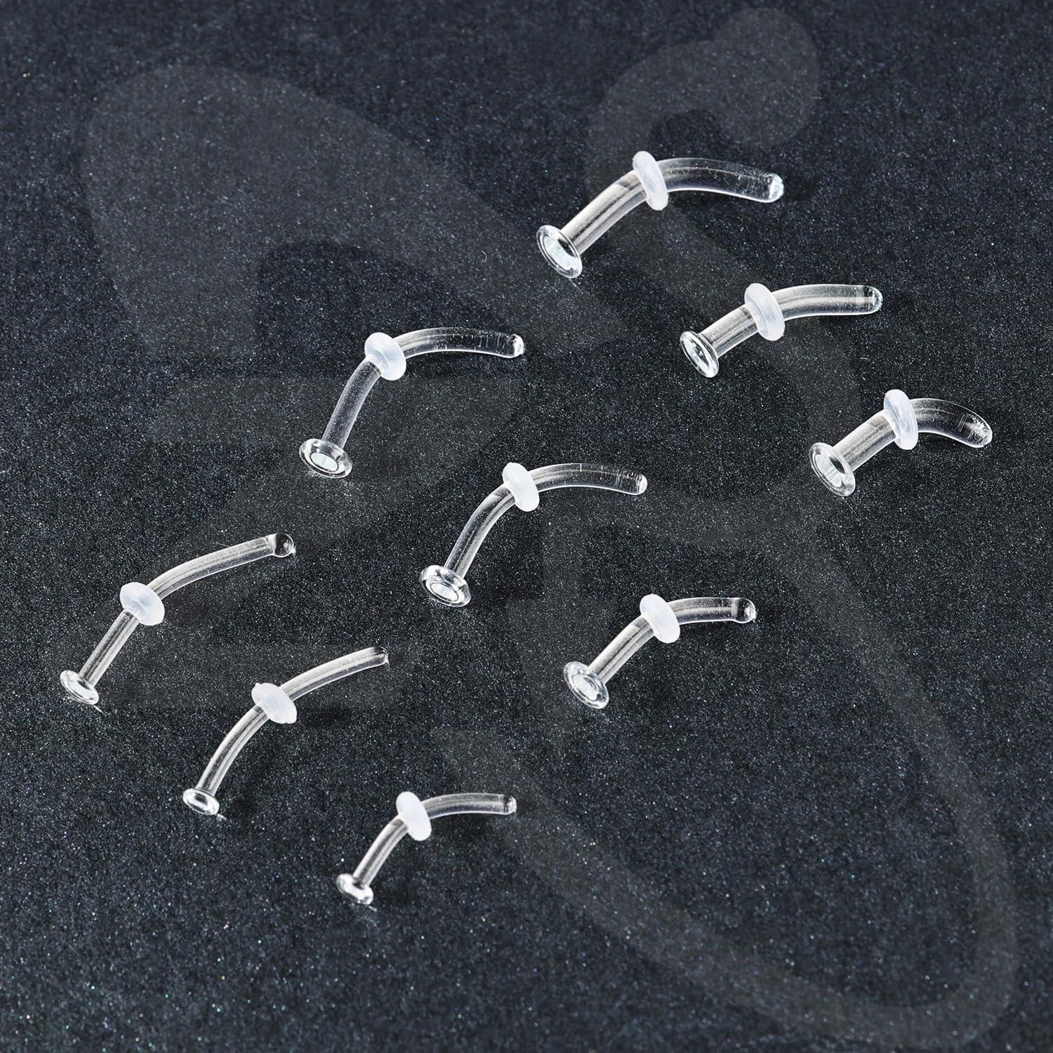 Retenedor de Perforación de Nariz ZS 3 Piezas Vidrio 14G 16G 18G