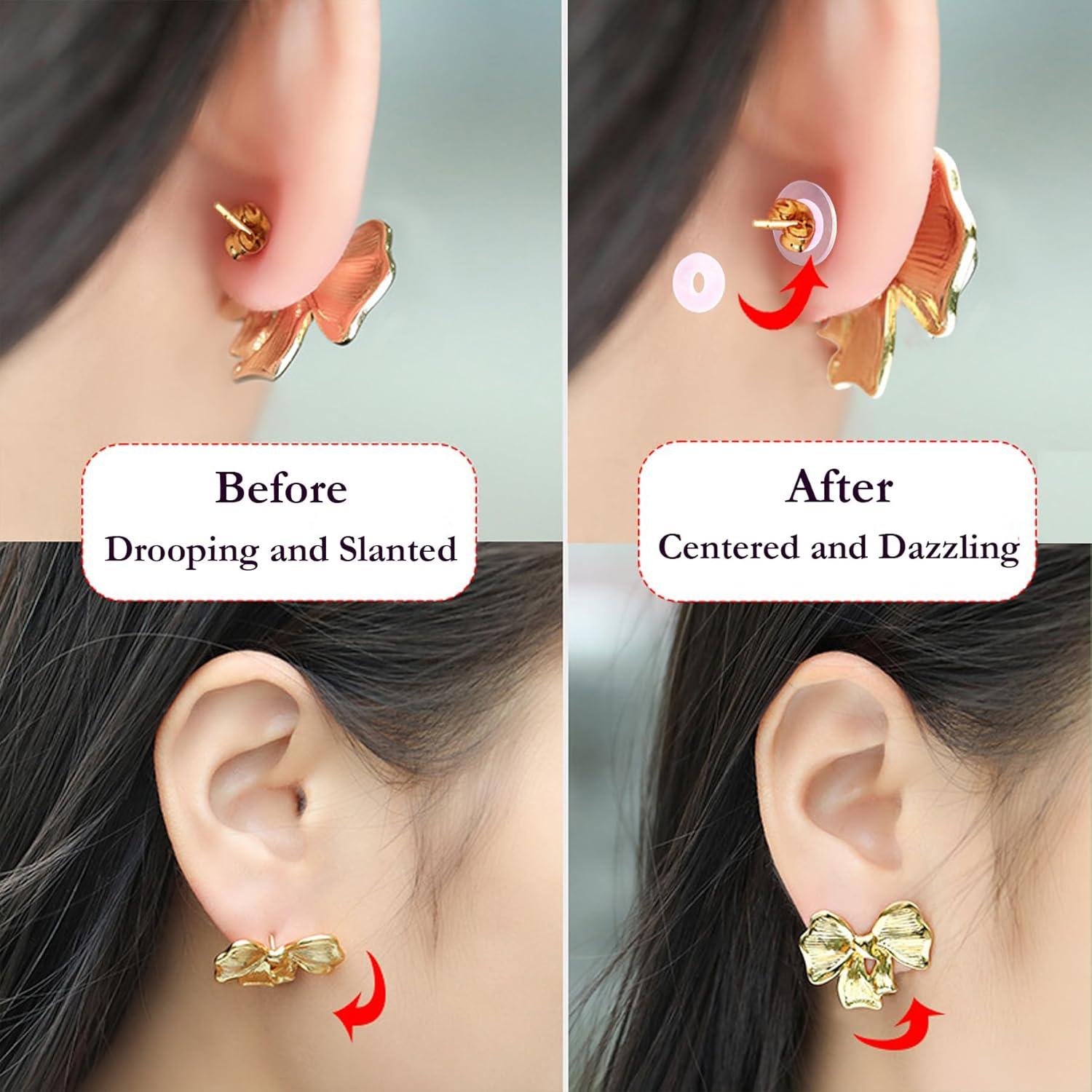 50 Tapones de Silicona Qualima para Piercings 4mm Transparentes