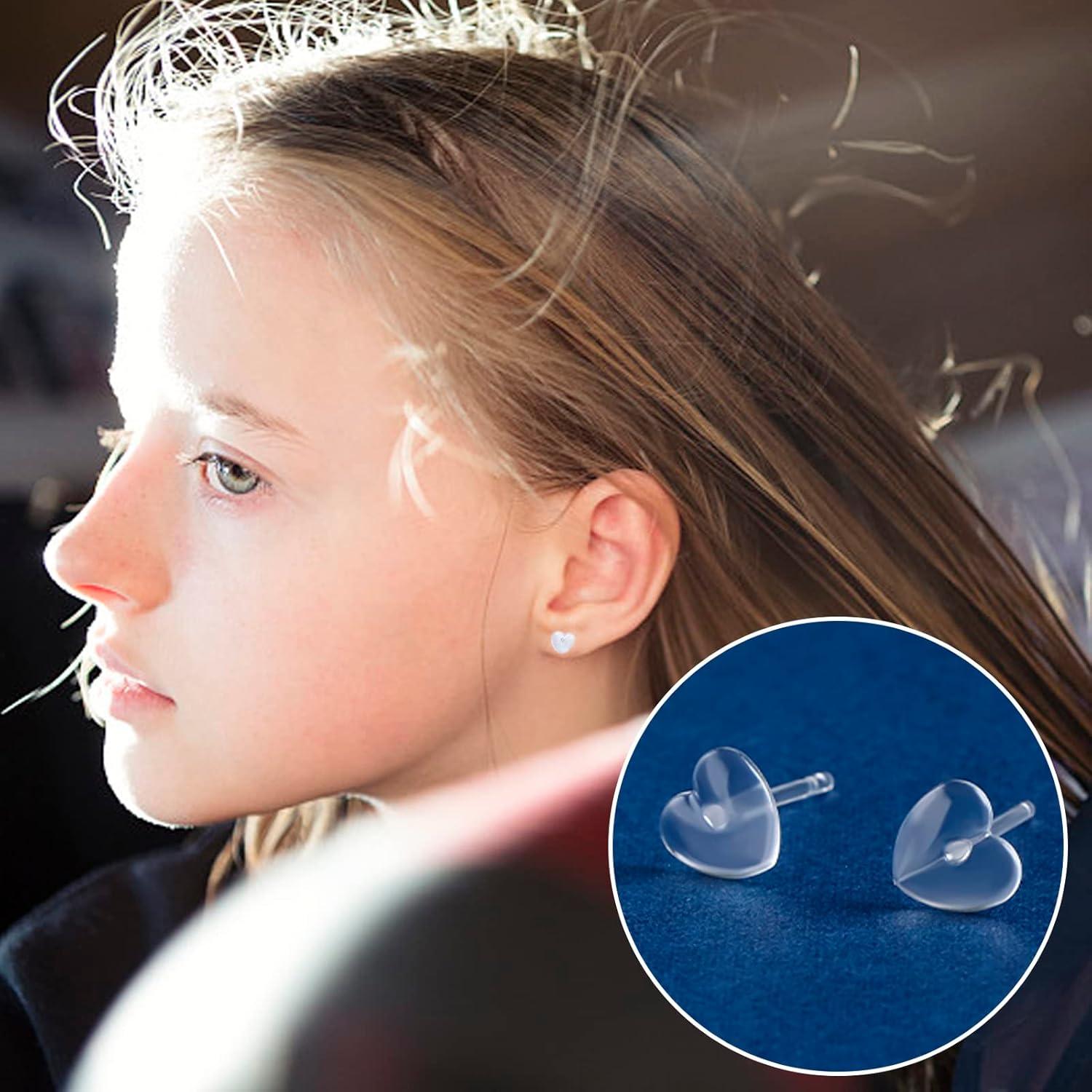 Pendientes Transparentes DaKuan - 15 Pares, 5 Estilos, Para Oídos Sensibles