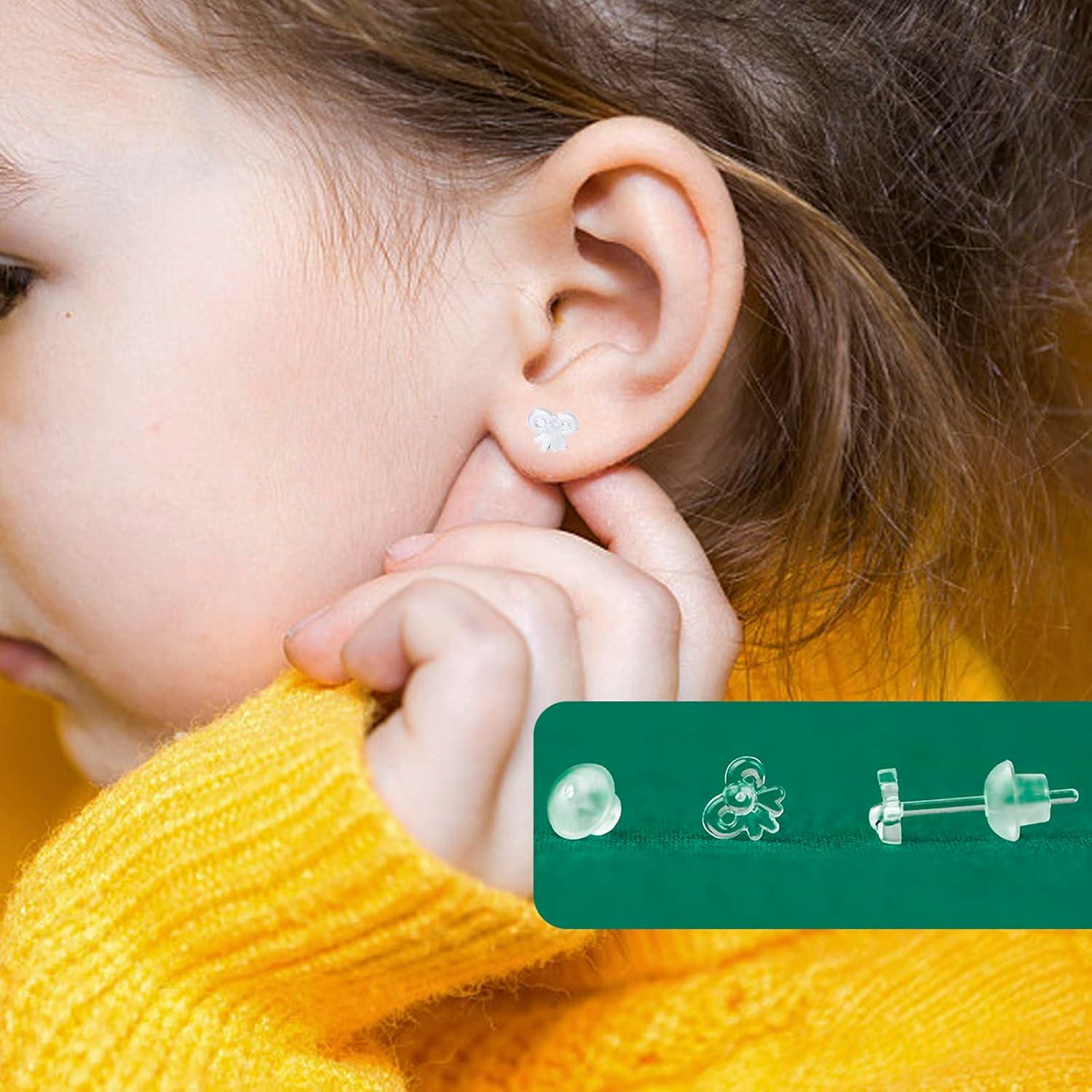 Pendientes Transparentes DaKuan - 15 Pares, 5 Estilos, Para Oídos Sensibles