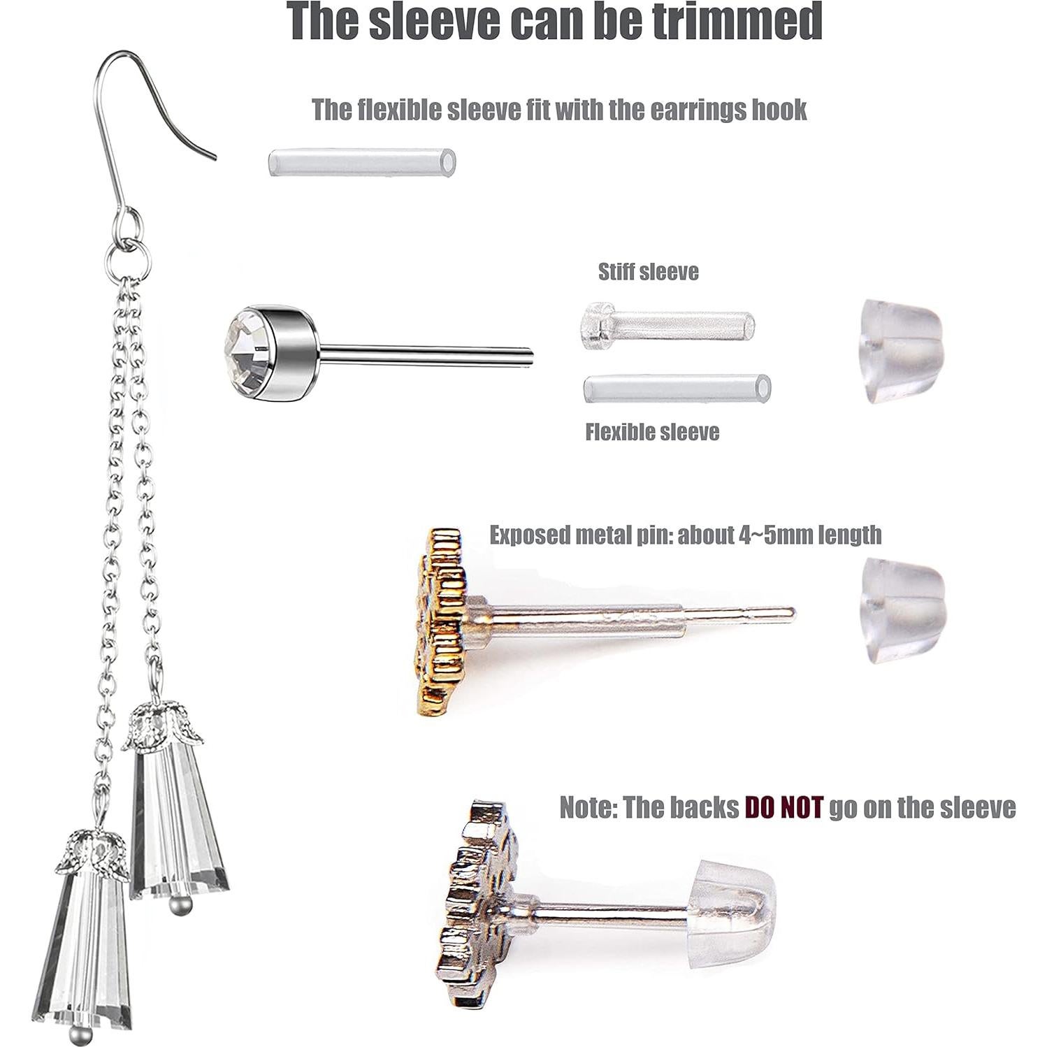 60 Fundas y Respaldos de Silicona OwlkOrmy para Pendientes