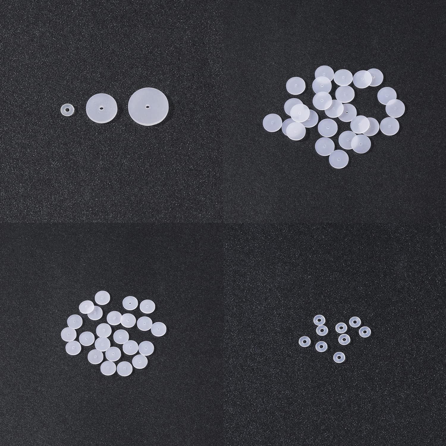 ZS Discos de Silicona para Piercing 50 Pcs 3/5/7 mm Transparentes