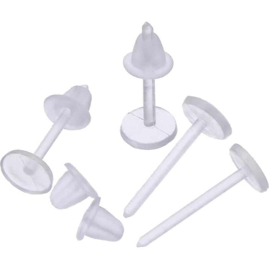 BronaGrand 1000 Piezas Postes y Respaldos de Aretes Transparentes