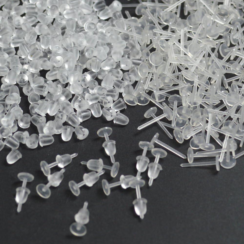BronaGrand 1000 Piezas Postes y Respaldos de Aretes Transparentes