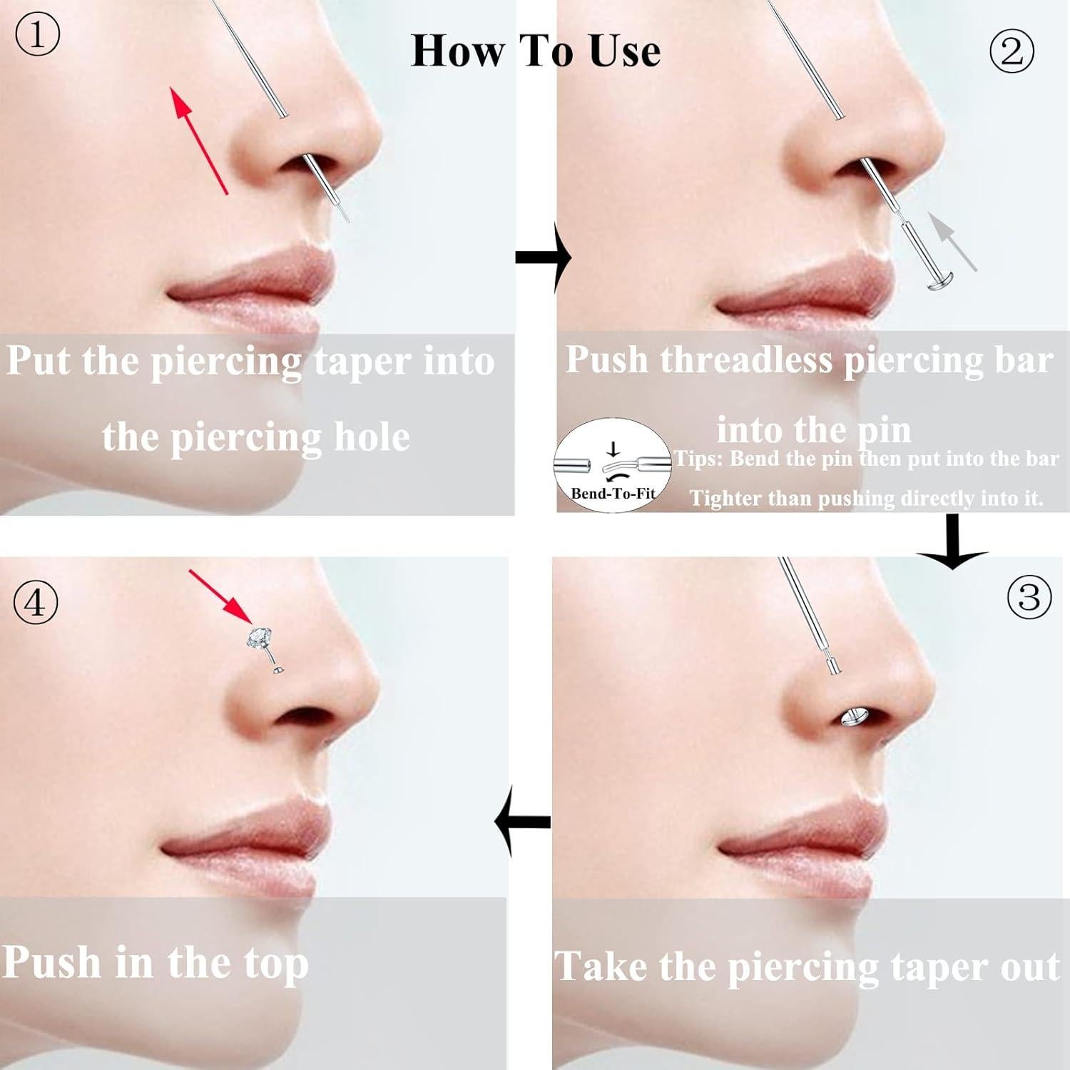 Taper de Piercing Aumeo G23 Sin Rosca 14G 16G 18G