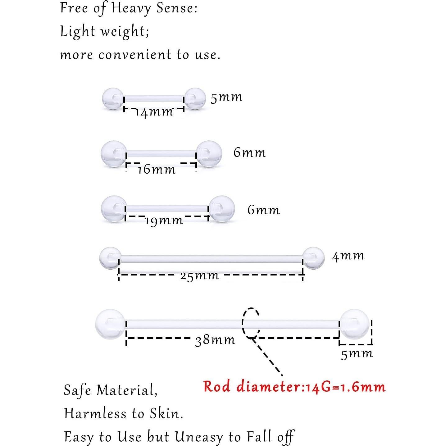 Anillos de Perforación Bioflex 14G - 20 Piezas Mixtas
