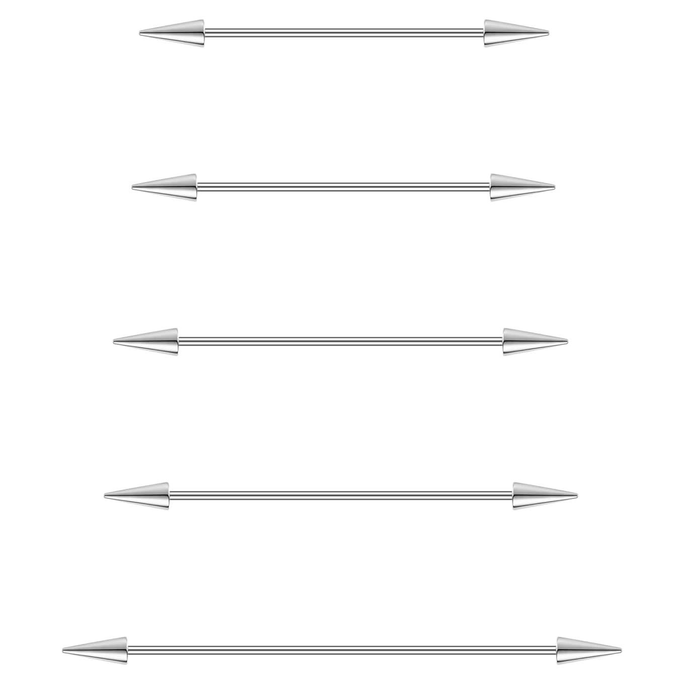 Aretes de Barra Industrial Acero Quirúrgico 38-60mm 5 Piezas