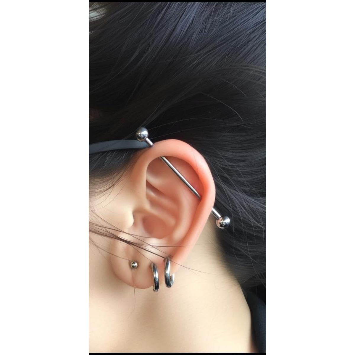 Aretes de Barra Industrial Acero Quirúrgico 38-60mm 5 Piezas