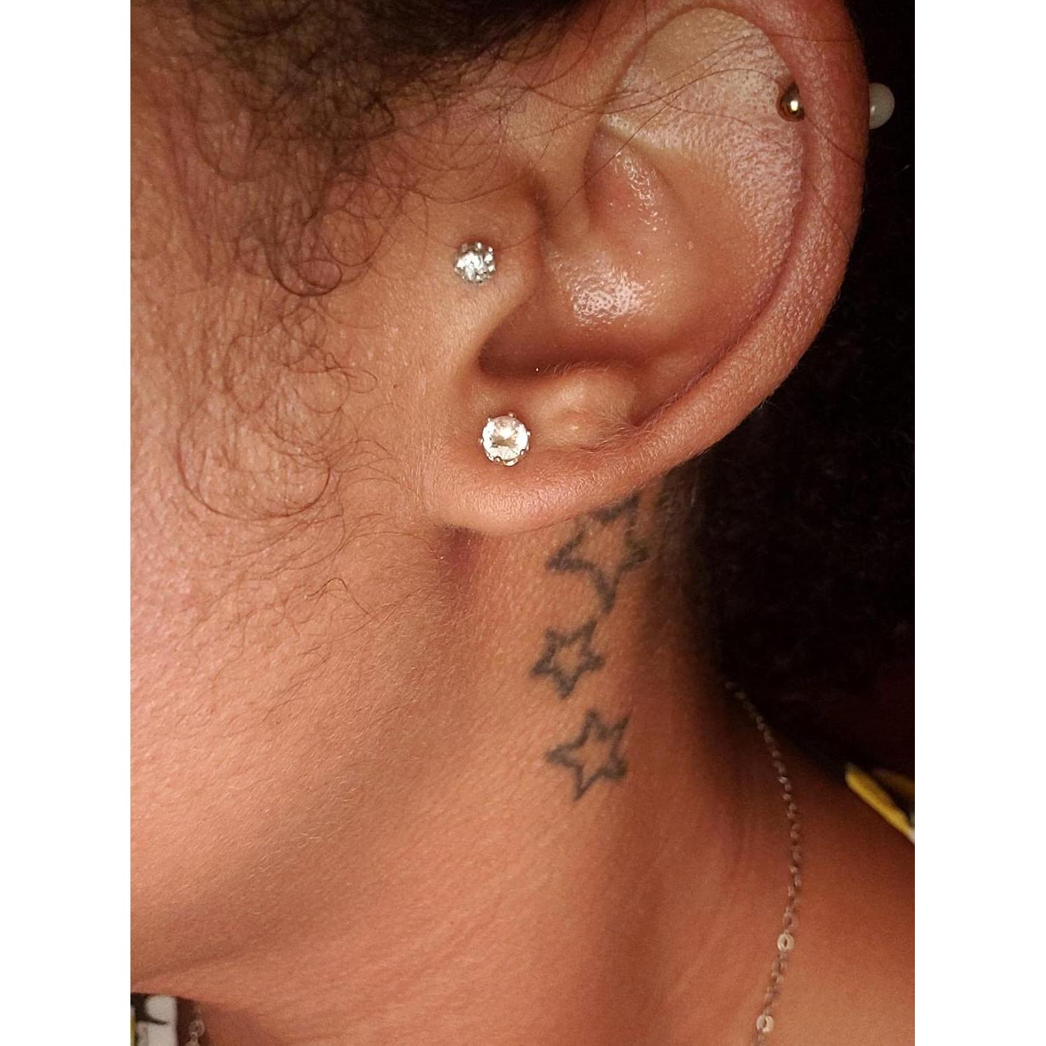 Aros Labiales Transparentes QWALIT 16G 6mm Joyería de Piercing