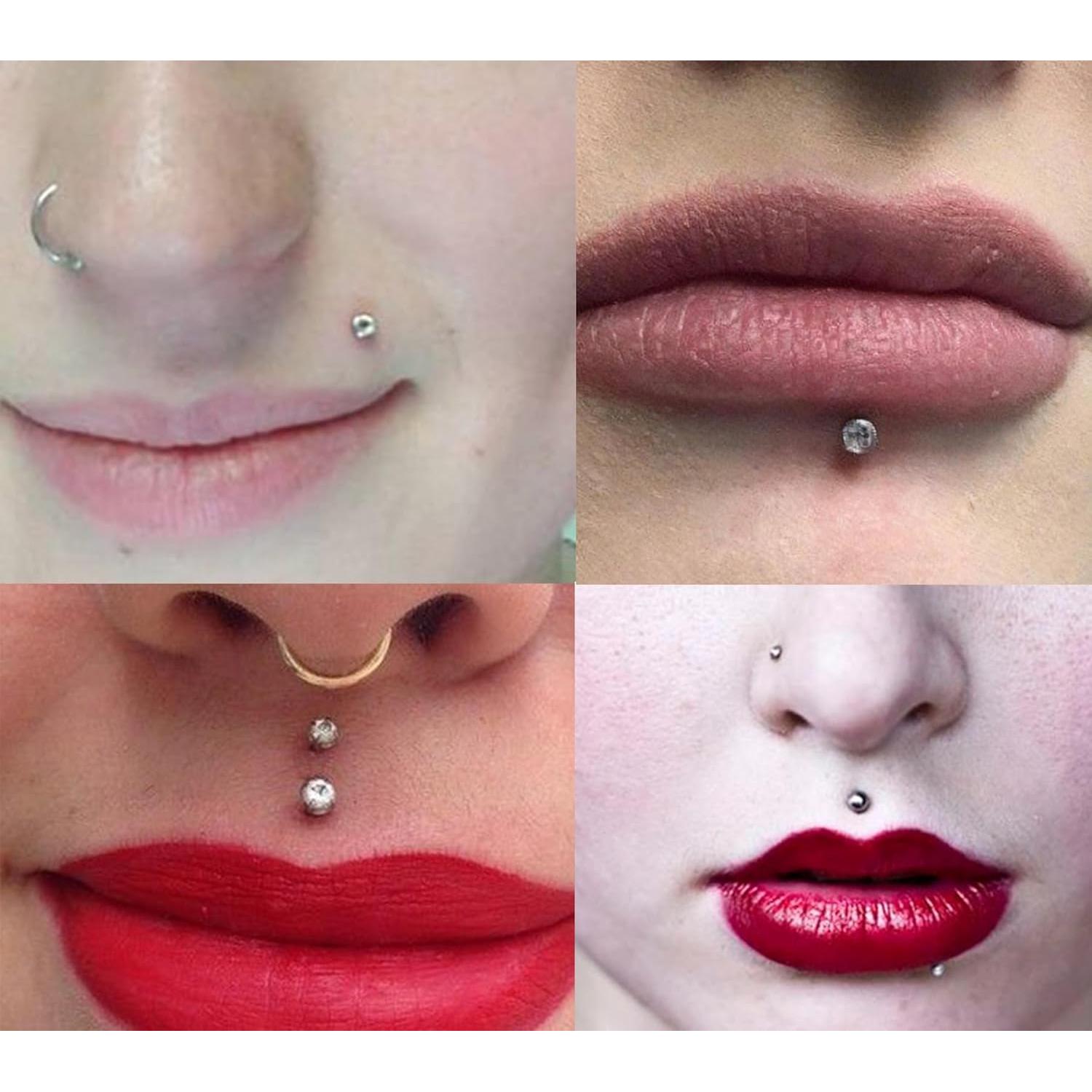 Aros Labiales Transparentes QWALIT 16G 6mm Joyería de Piercing