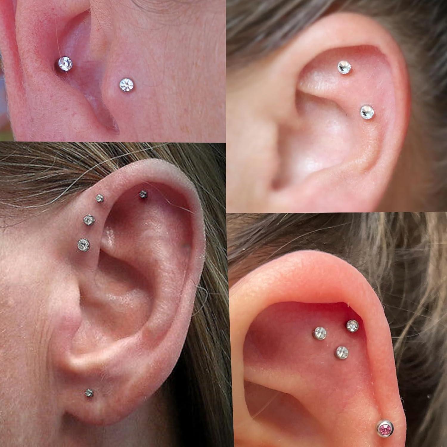 Aros Labiales Transparentes QWALIT 16G 6mm Joyería de Piercing