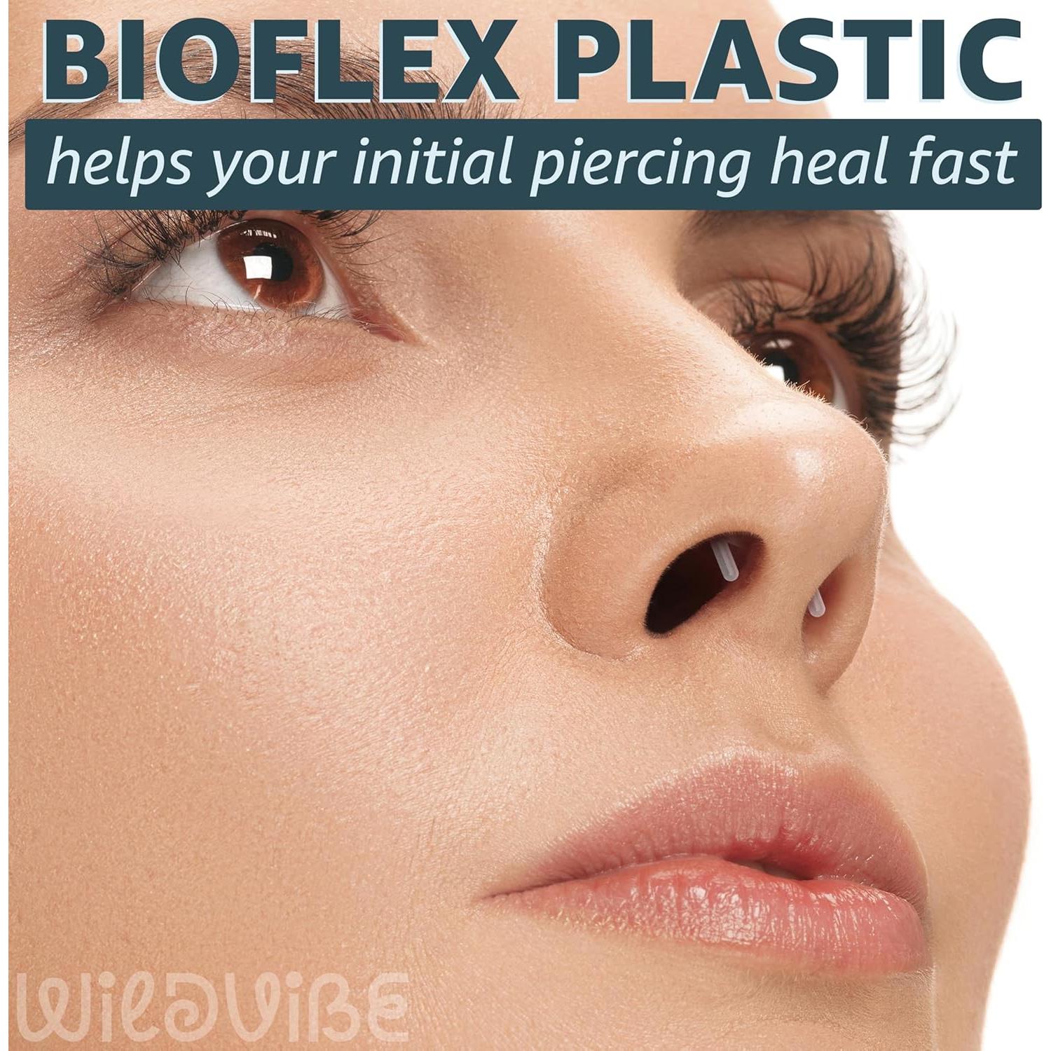 Retenedores de Septum Transparentes Bioflex - Paquete de 8 Piezas