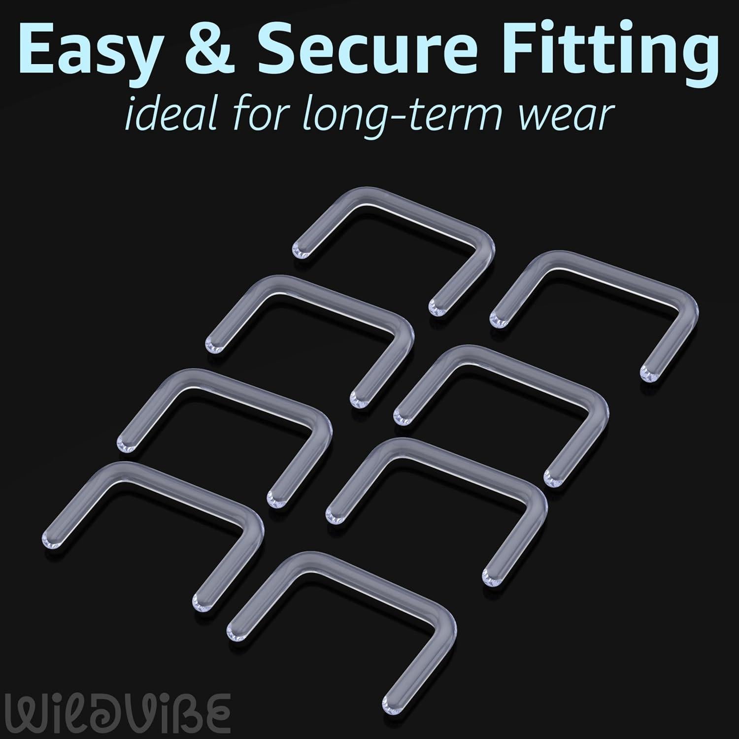 Retenedores de Septum Transparentes Bioflex - Paquete de 8 Piezas