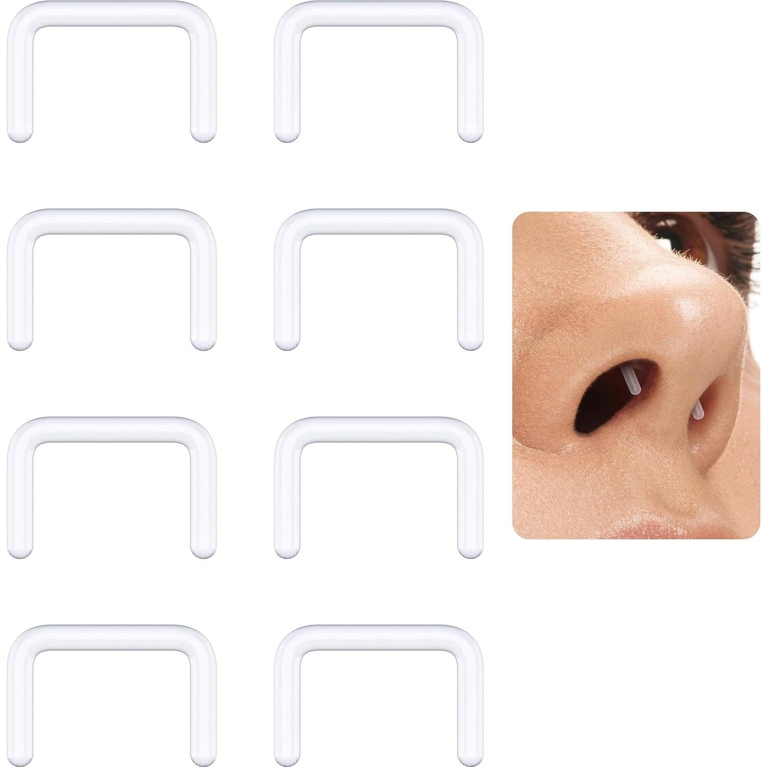 Retenedores de Septum Transparentes Bioflex - Paquete de 8 Piezas