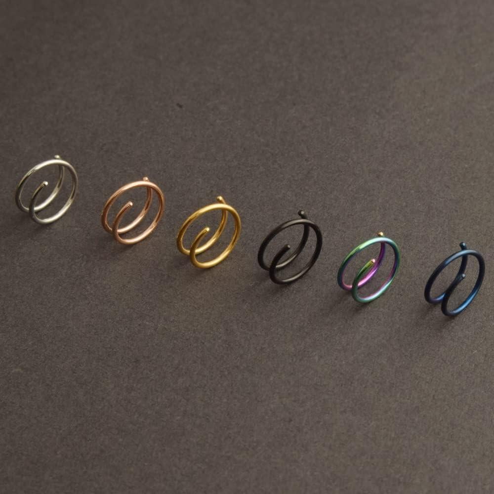 Anillo de Nariz Doble Hipoalergénico Vitaltyextracts 6Pcs 0.8mm