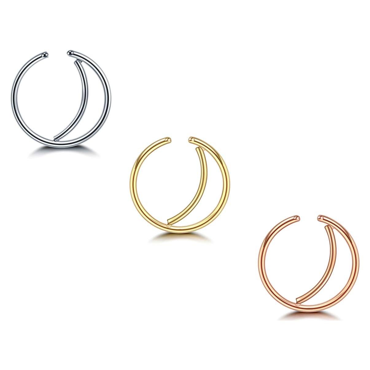 Aro de Nariz Minimalista 20g Acero Quirúrgico 3 Colores