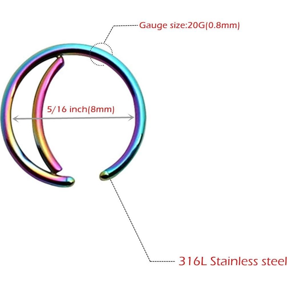 Aro de Nariz Minimalista 20g Acero Quirúrgico 3 Colores