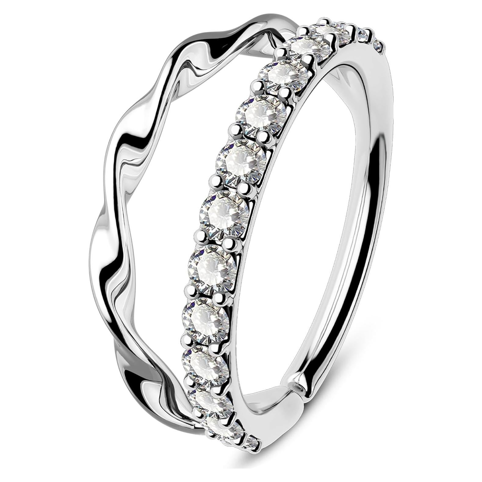 Anillos de Nariz Doble de Plata OUFER 20G 8mm Acero Quirúrgico