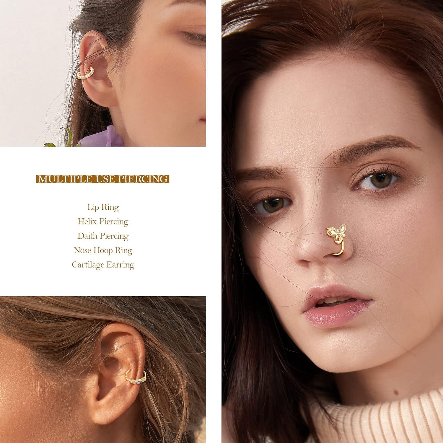 Dochais 12 Aros Nasales 20G Acero Inoxidable Quirúrgico