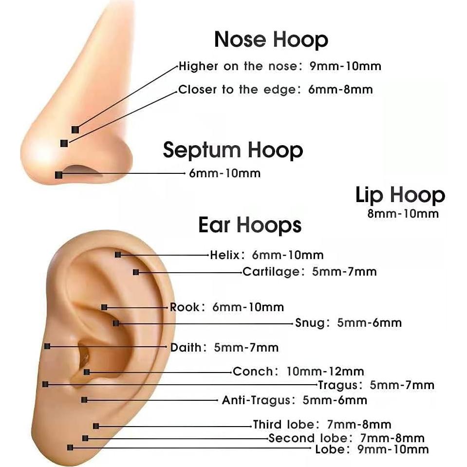 Aro de Nariz Hipoalergénico LOVEBODYJEWELRY 18G 8mm Acero 316L