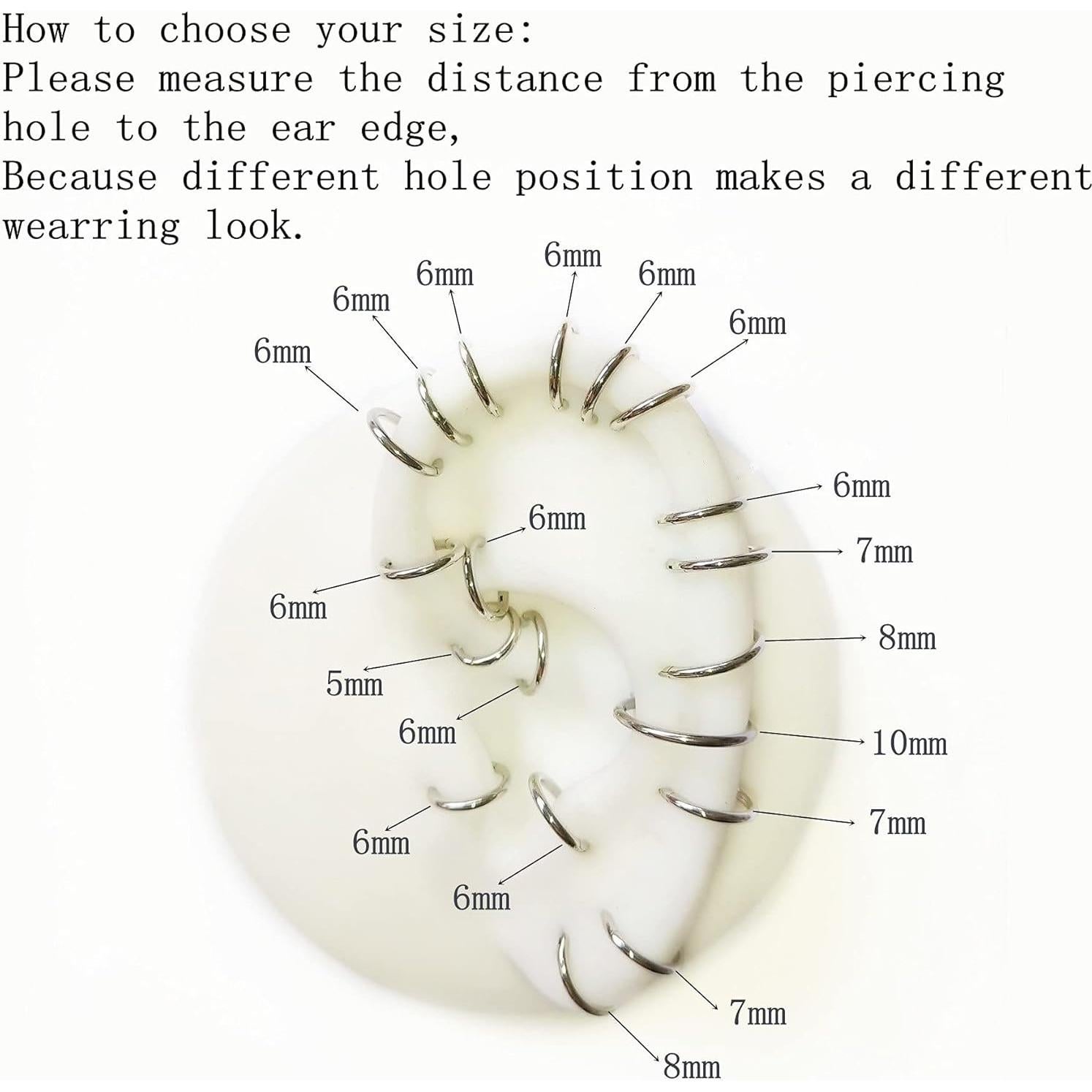 Aro de Nariz Hipoalergénico LOVEBODYJEWELRY 18G 8mm Acero 316L