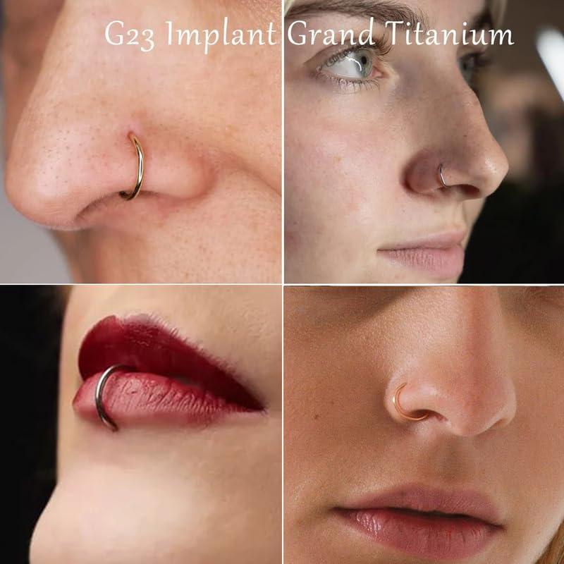 Aro de Nariz de Titanio Oro 20G 7mm Hipoalergénico