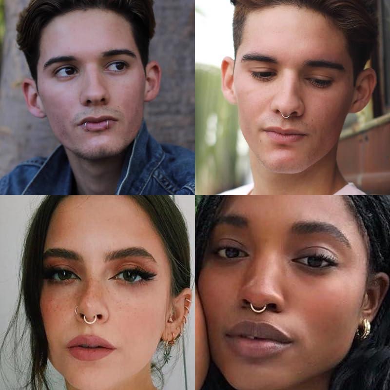 Aro de Nariz de Titanio Oro 20G 7mm Hipoalergénico