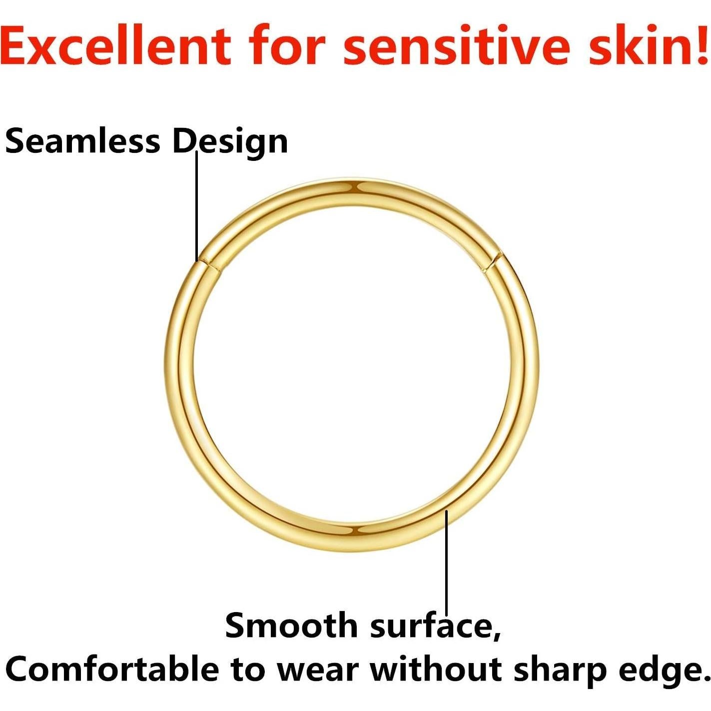 Aros de Nariz Acero Quirúrgico 316L Followmoon 18G 8mm