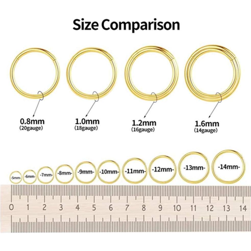 Aros de Nariz Acero Quirúrgico 316L Followmoon 18G 8mm