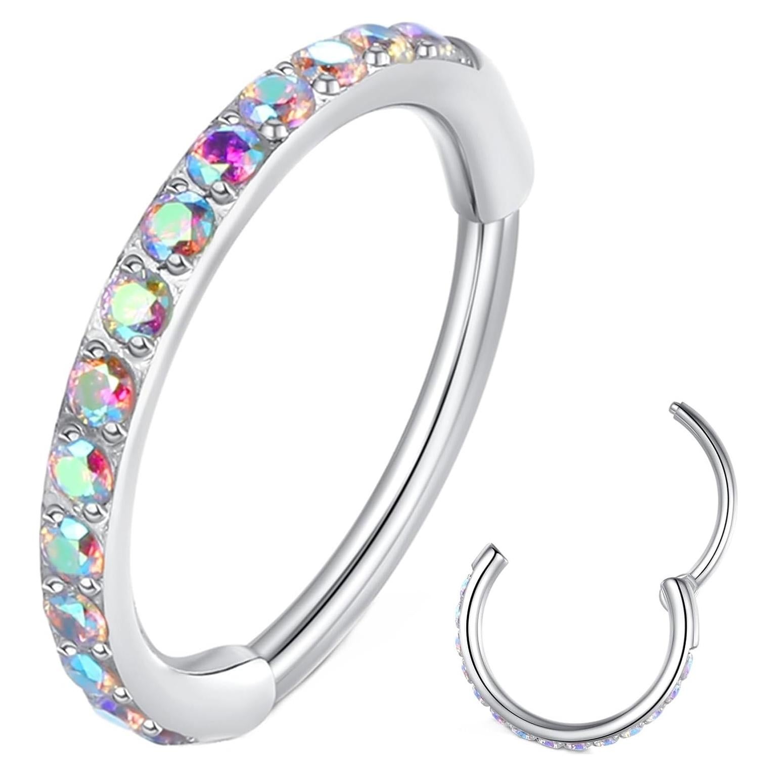 Aro de Nariz 20G 7mm Acero Quirúrgico 316L con Circonita